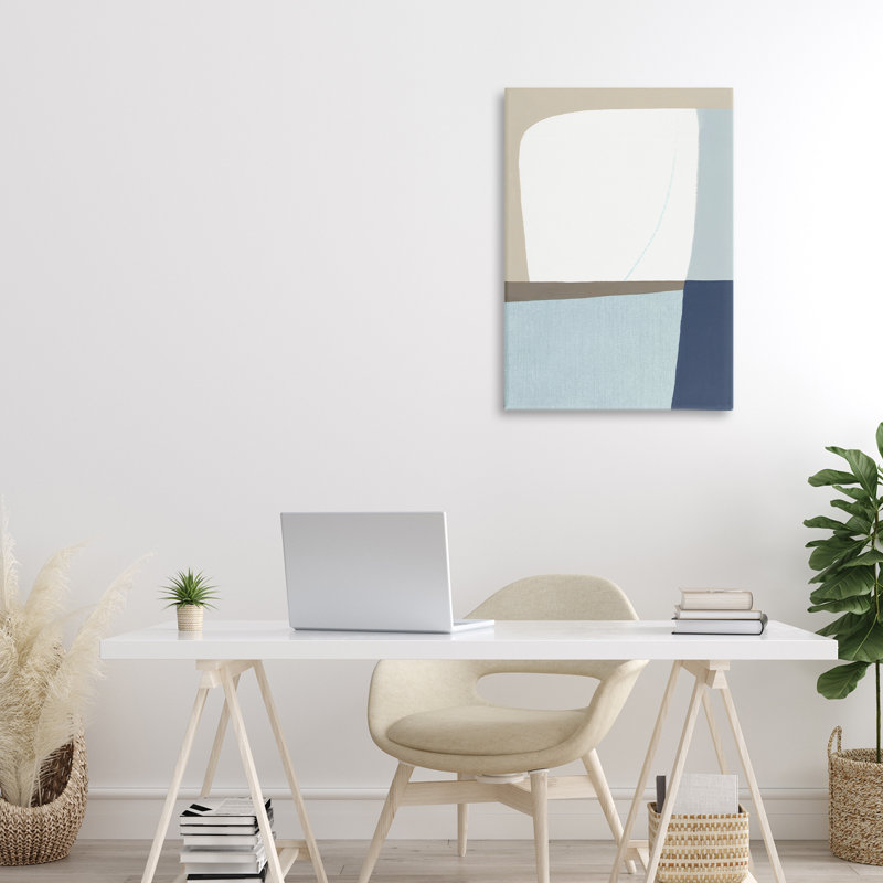 Toile à motif géométrique naturel, design par Hannah Dawson, H 24 po x l 16 po