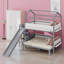 Lit superposé en forme de maison avec glissière et escalier de rangement-691112223