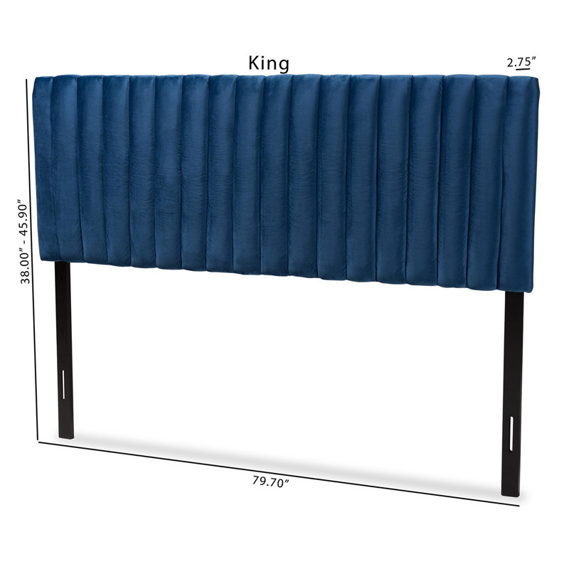 Tête de lit tapissier Coralee, Bleu marine, Grand