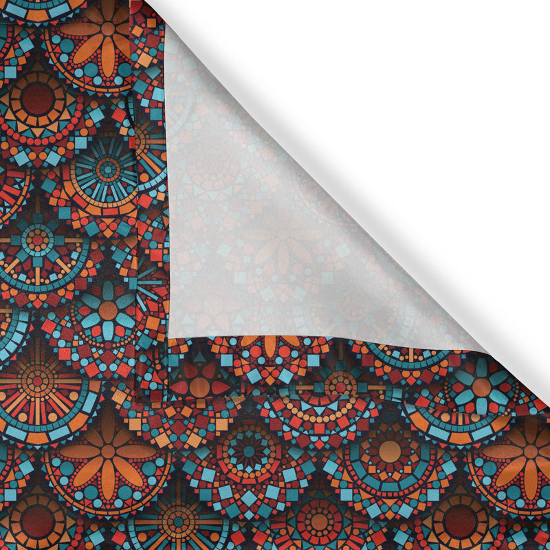 Rideau à œillets 2 panneaux East Urban Home, 50 po x 120 po, rubis orange turquoise, L 50 po x L 108 po