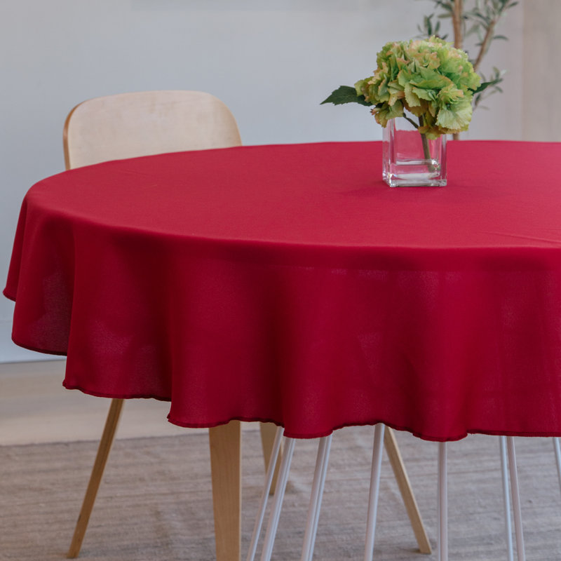 Solid Color Round Tablecloth - Basics by Wayfair™, Red, 58" Round