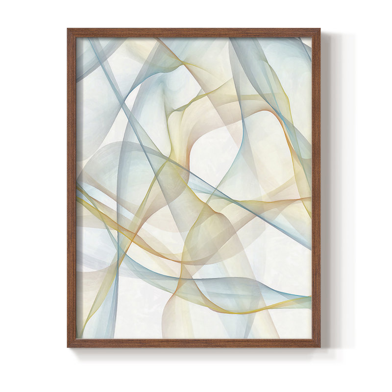 «Curves and Waves III», reproduction encadrée - bois massif, Brun, H 14 po x l 11 po