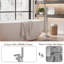 Robinet de baignoire sur pied GarveeHome, robinet de baignoire à fixation au sol à poignée simple avec robinets mélangeurs de douche à main carrés, robinet de baignoire