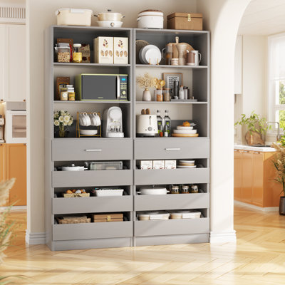 80" H Kitchen Pantry Cabinet With Drawers