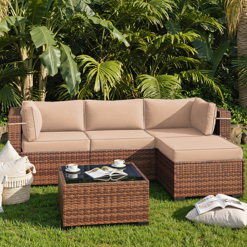 Outdoor Replacement Cushion Set For Seating – Includes 3 Seat Cushions, 3 Back Cushions, 2 Short Back Cushions & 1 Footrest Cushion.