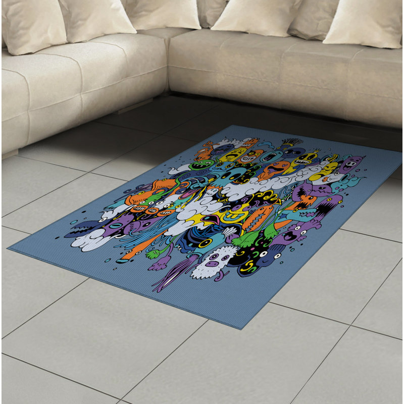 Indie High Density Long Fiber Poly Threads Decorative Area Rug Carpet, Rectangle 4' x 5'8"
