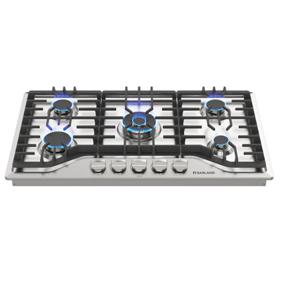 36 in. Gas Cooktop in Stainless Steel with 5 Burners, 41,300 BTU Total Output, Dual Ring Power Burner, NG/LPG Convertible, CSA Certified