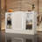 Mastan 59'' W Reception Desk With Display Cabinets And LED Lightsand Transparent Glass