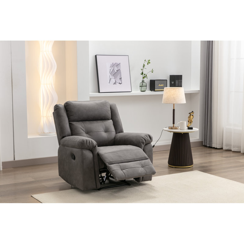 Bonachea 96cm Wide Standard Recliner, Dark Grey