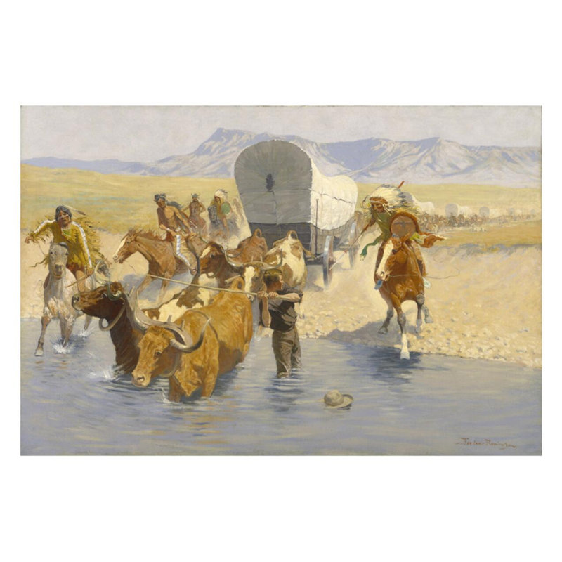 «The Emigrants» par Frederic Remington - estampe numérique, H 22 po x l 28 po