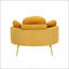 Fauteuil en velours côtelé avec repose-pieds-108743758