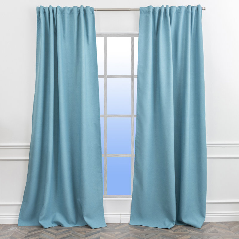 Room Darkening Single Curtain Panel, 260cm Width x 265cm Drop, Turquoise