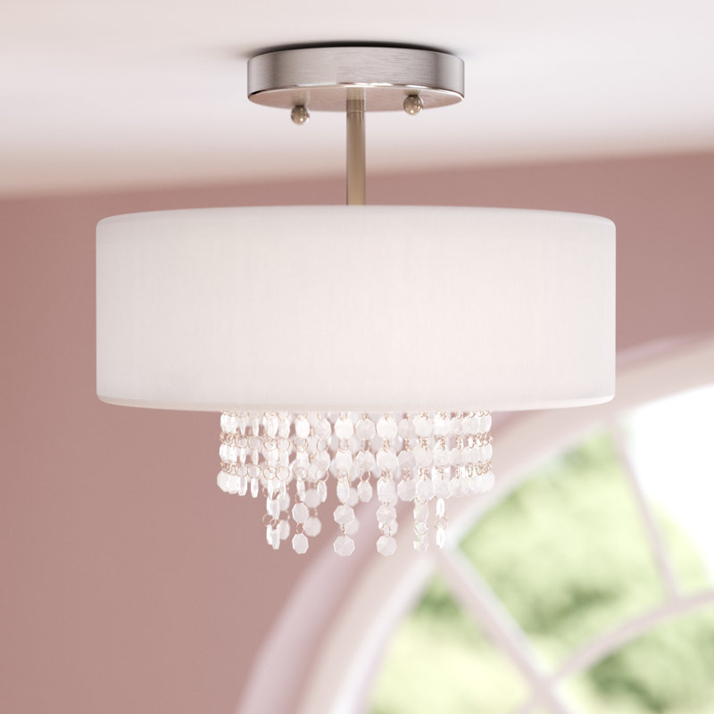 Claudelle Fabric Semi Flush Mount, 11.25" H x 13" W x 13" D