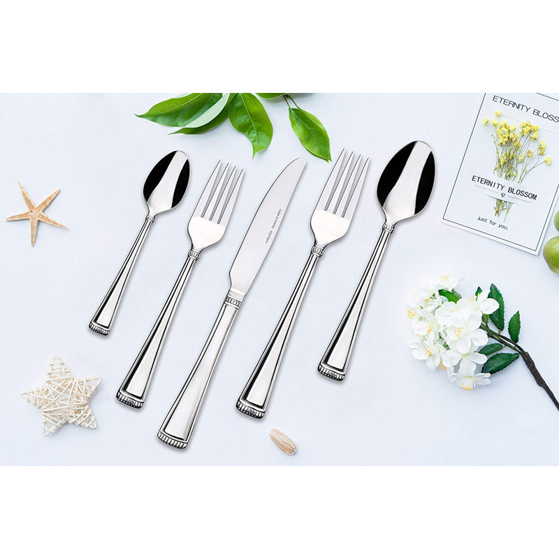20-Piece Stainless Steel Flatware Set, Service for 4 - Complete Mirror Polished Cutlery Set
