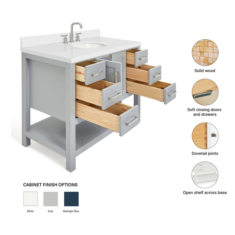 Magnolia Bath Vanity Oval Basin S043SWQ, Gray, Oval