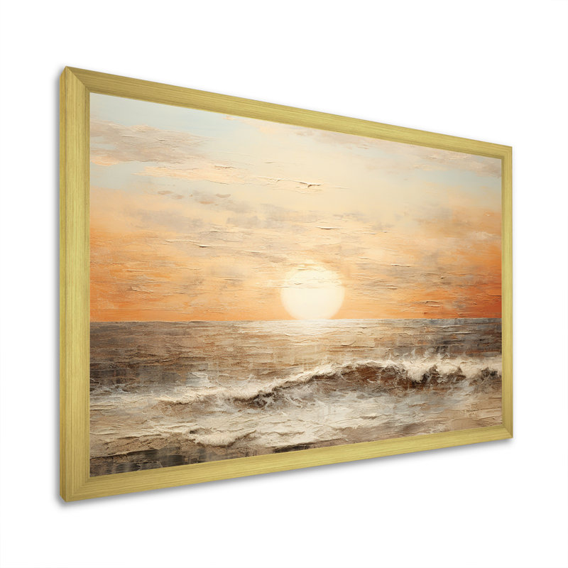 Pirkle - plage et océan, impressions sur toile, H 24 po x l 32 po x P 1 po, Cadre doré simple