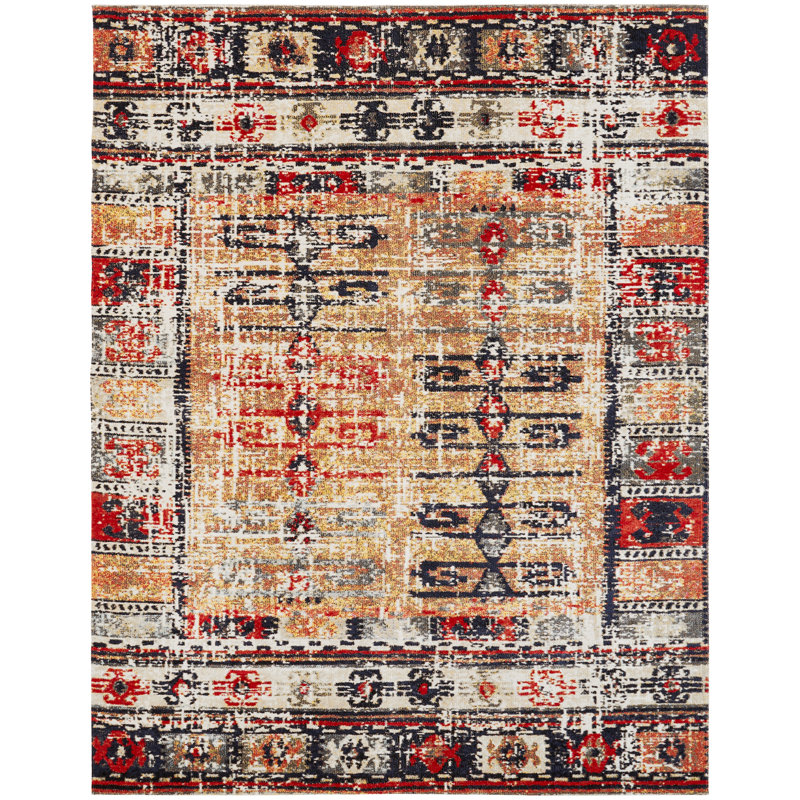 Davison Southwestern Area Rug in Gold, Rectangle 8'7" x 11'6"