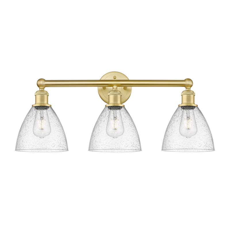 Éclairage pour meuble-lavabo de salle de bain 3 lumières 25,5 pouces Amane, Granuleux, Or satiné