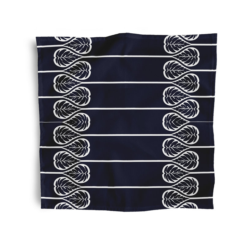 Chyane Polyester Floral Square Napkin, Navy