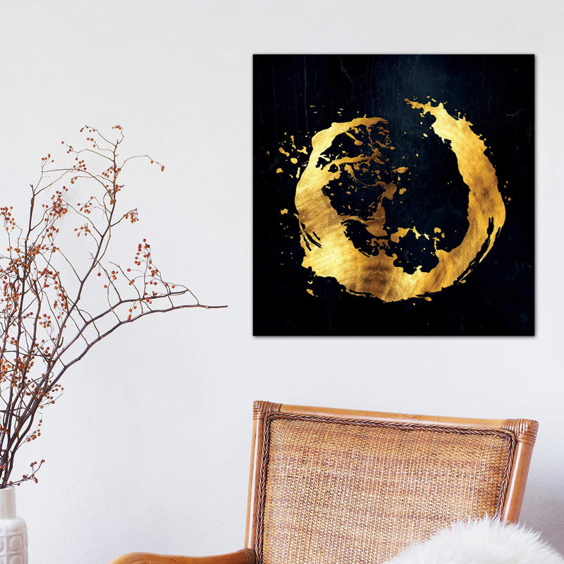 «Digital Enso I» par Daphne Horev - impression, H 37 po x l 37 po x P 1,5 po, Toile tendue