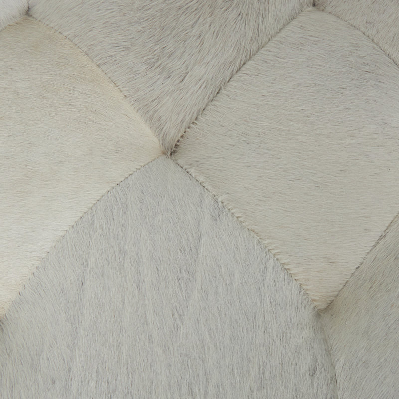 Tabouret en cuir capitonné gris clair Cayden