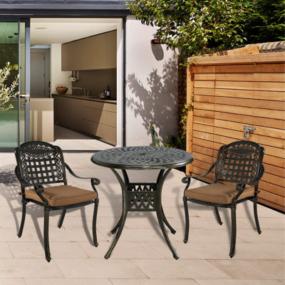 Round 2 - Person Bistro Set with Cushions by World Menagerie