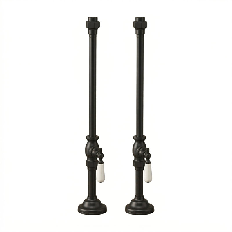 Fournitures de pont avec poignées leviers en porcelaine, Bronze huilé non laqué