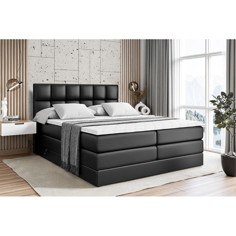 Brogen Bed, 140 cm W x 200cm L, Black