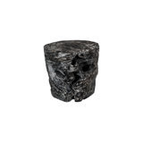 Black Wash Solid Wood Tree Stump End Table