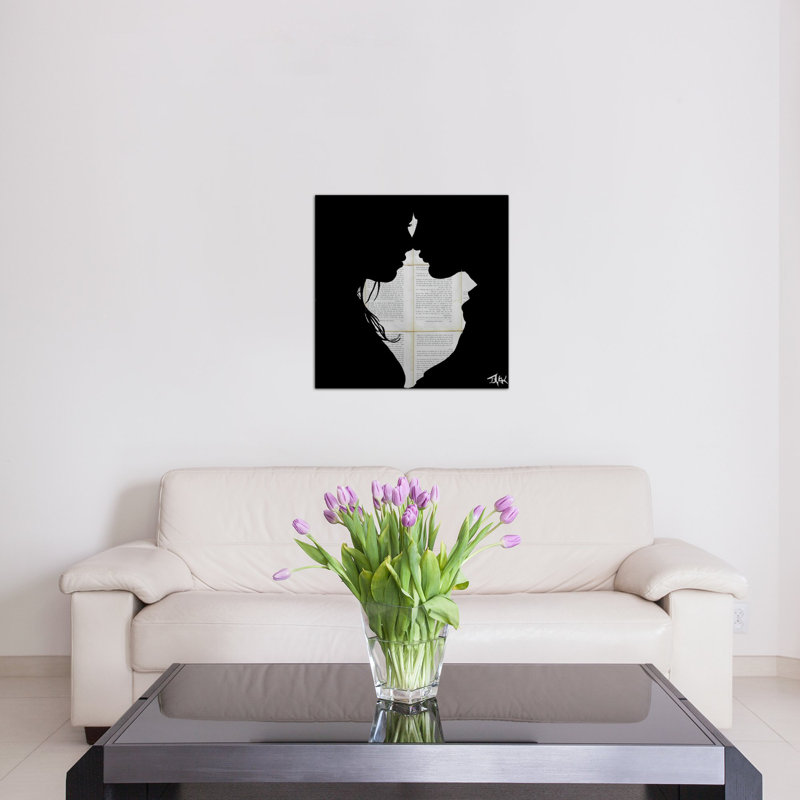 « true », impression sur toile, Toile avec cadre noir, Pas de tapis, H 37 po x l 37 po x P 1,5 po