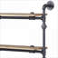 Tablette murale, chêne industriel à 5 niveaux H 59,5 po noir sable | Bois et métal | Espace de vie principal