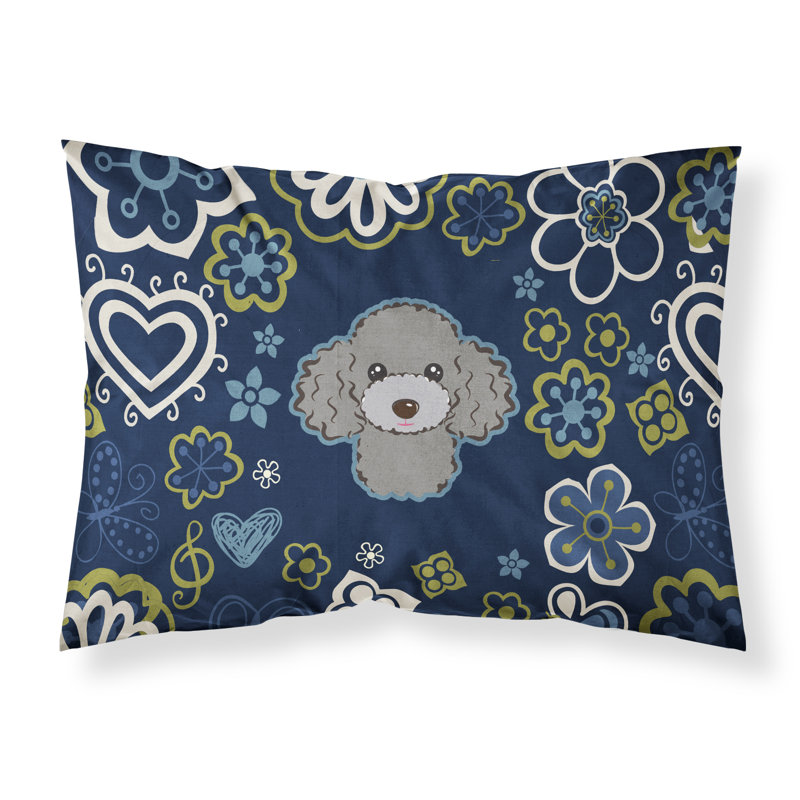 Taie d’oreiller floral, Caniche argenté