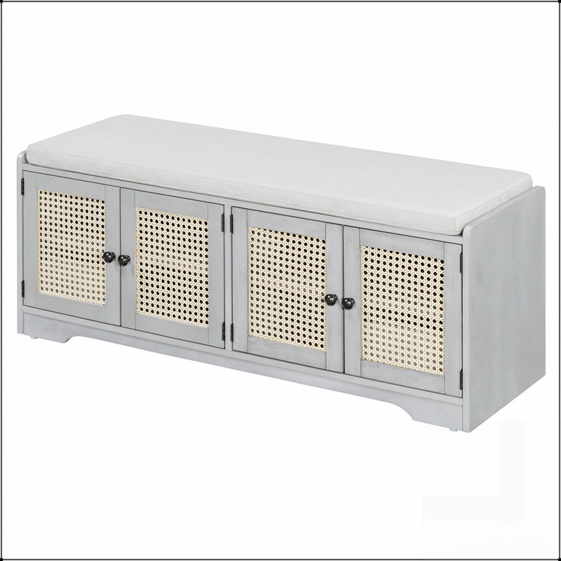 Banc de rangement Rustic, Gris délavé