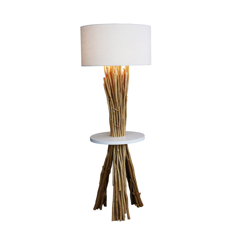 60'' Natural Tray Table Floor Lamp