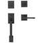 La Jolla Handleset with Single Cylinder Deadbolt and Contemporary Door Lever and Square Rosette-2060374076