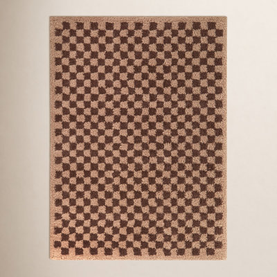 Walker Wine Checkered Shag Rug
