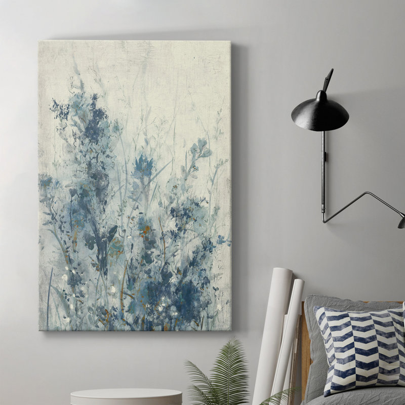 «AU CH Blue Spring I», peinture sur toile tendue, H 12 po x l 8 po x P 1 po