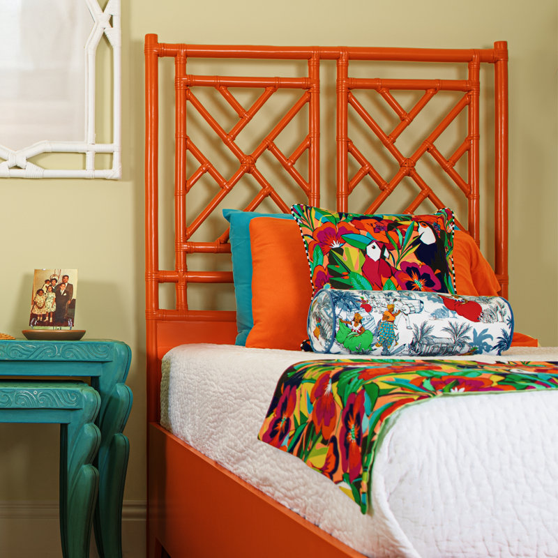 Chippendale Headboard, Twin, Citrus Orange