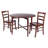 Lubin 3-pc Drop Leaf Table With Ladder-back Chairs, Walnut