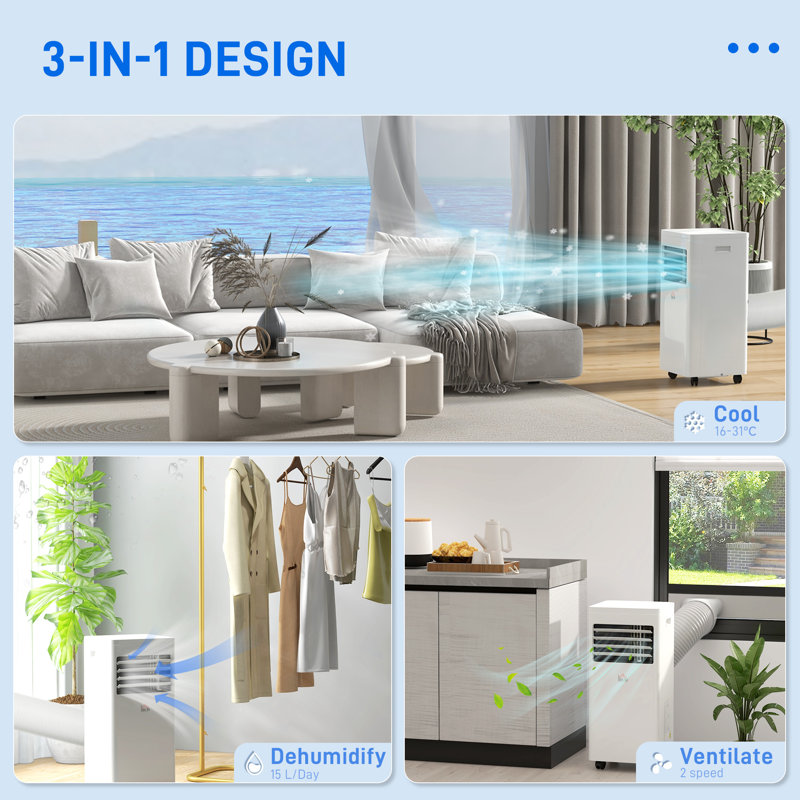 Saxon Portable Air Conditioner with Remote, 7000Btu