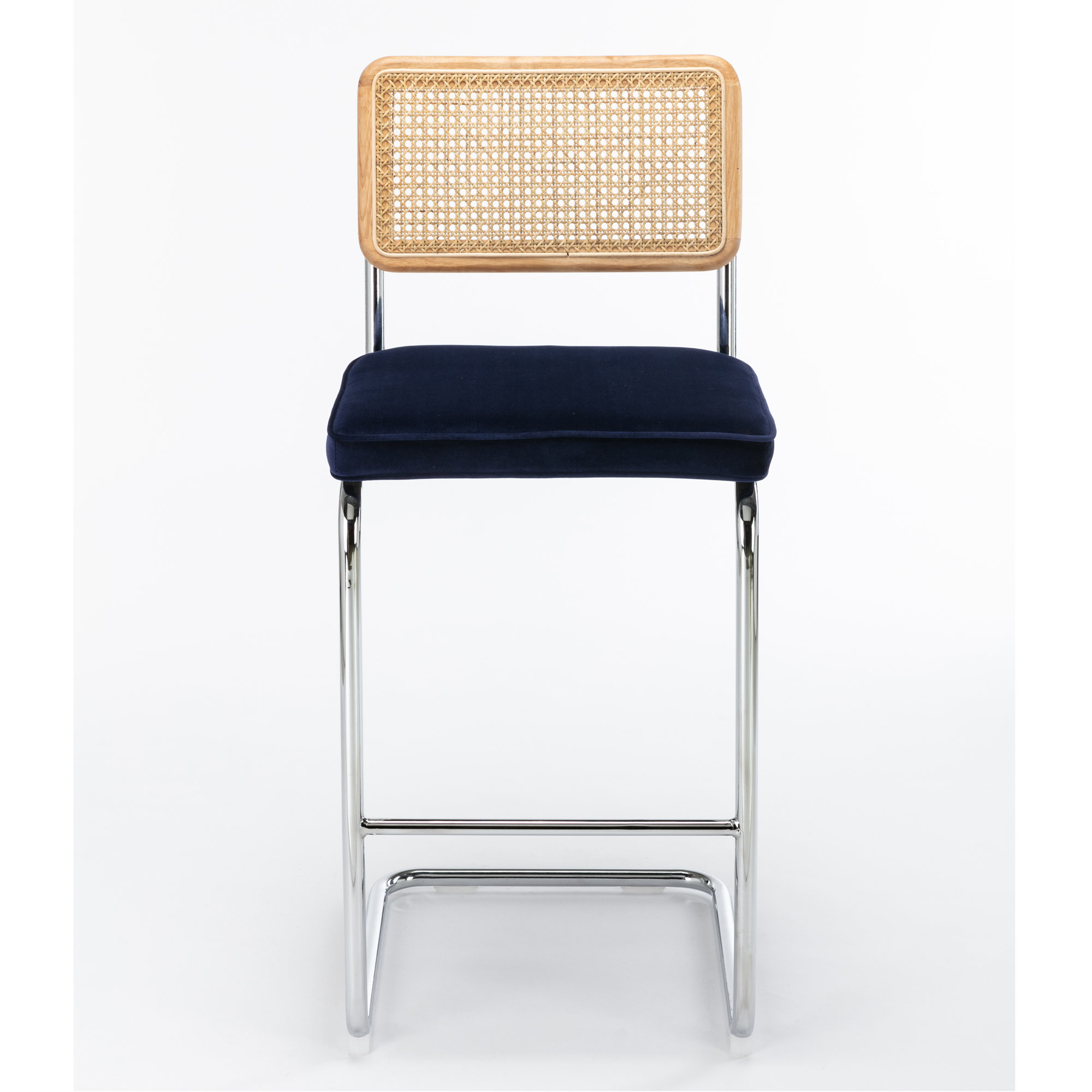 Walsh Velvet Bar & Counter Stool, Bar Stool (29” Seat Height), Sapphire