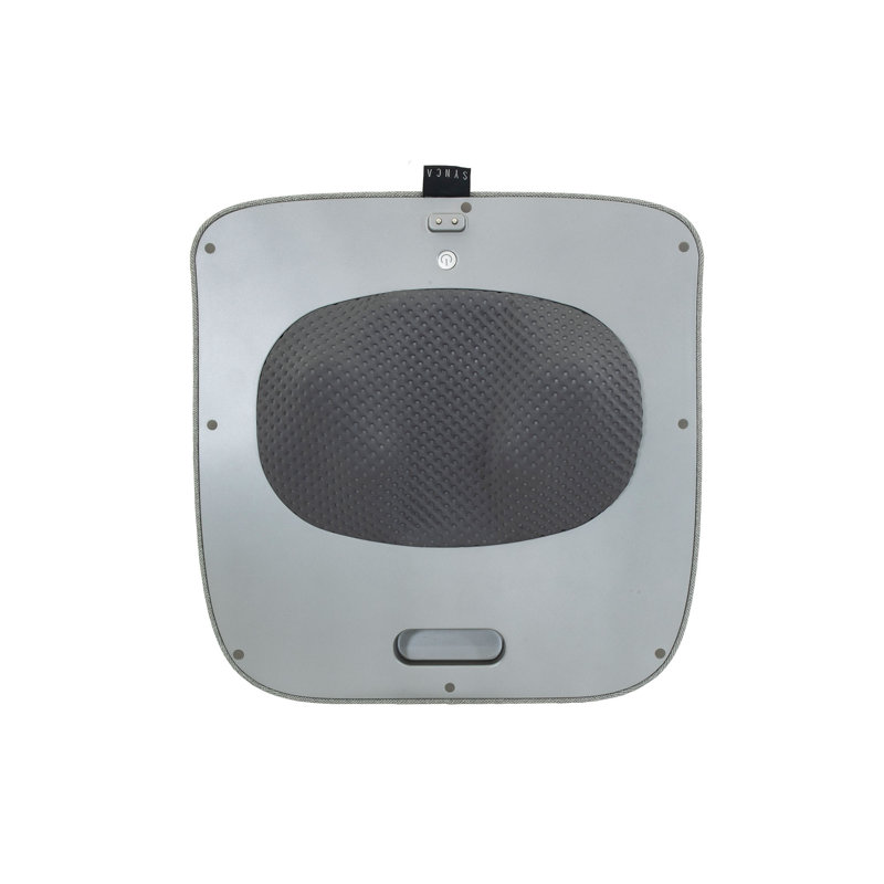 Gray Fabric Foot Calf Lumbar Ottoman Massager with Heated Therapy