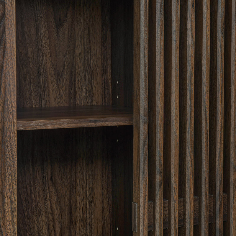 Vaughn 71" Arched Storage Display Cabinet, Walnut