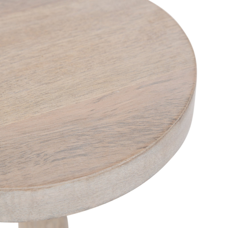 Anike Solid Wood End Table, White Wash