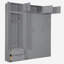 Grand lit escamotable mural avec armoire supérieure, tablettes et garde-robe, lit pliant peu encombrant, gris (ancien sku: N708S00022E)