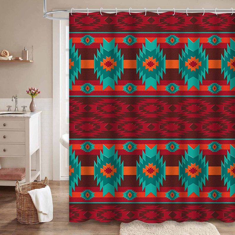 Décoration abstraite aztèque avec 12 crochets Southwestern Southwest, L 72 po x l 72 po