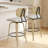 26" Upholstered Counter Height Swivel Bar Stools-125578921