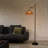 Varkins 1-Light Tall Standing Lamp with Rattan Lampshade