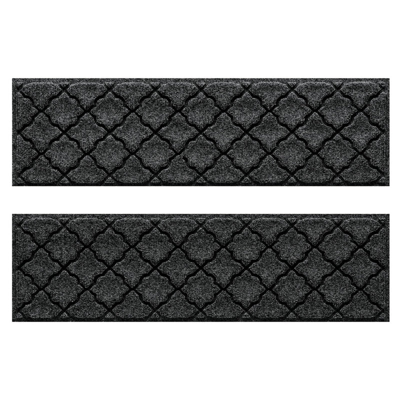 Ensemble de 4 marches d'escalier intérieur / extérieur 8,5 po x 30 po WaterHog® Cordova, Gris anthracite