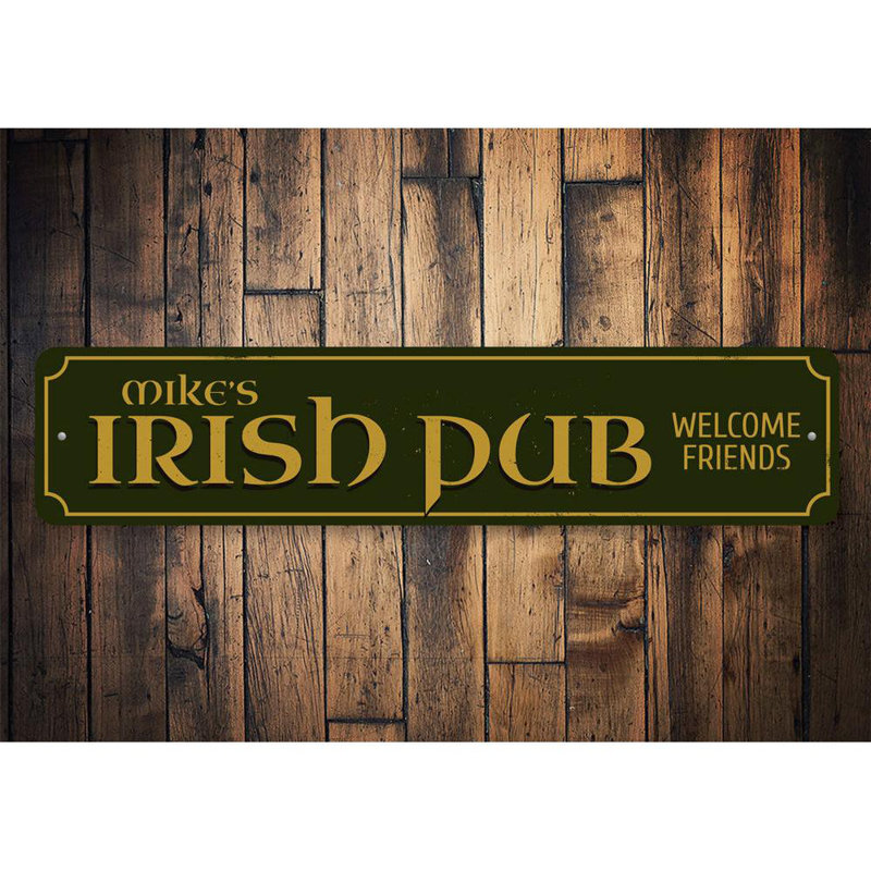 Plaque irlandaise irlandaise en aluminium, H 4 po x l 18 po x P 0,04 po, Oui